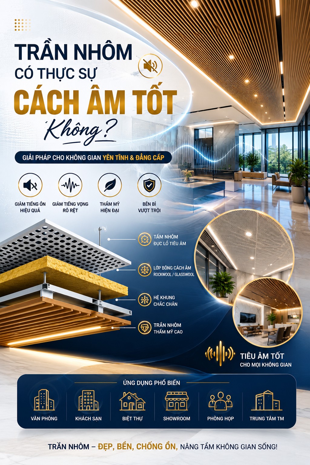 TRẦN NHÔM CÓ THỰC SỰ CÁCH ÂM TỐT KHÔNG?