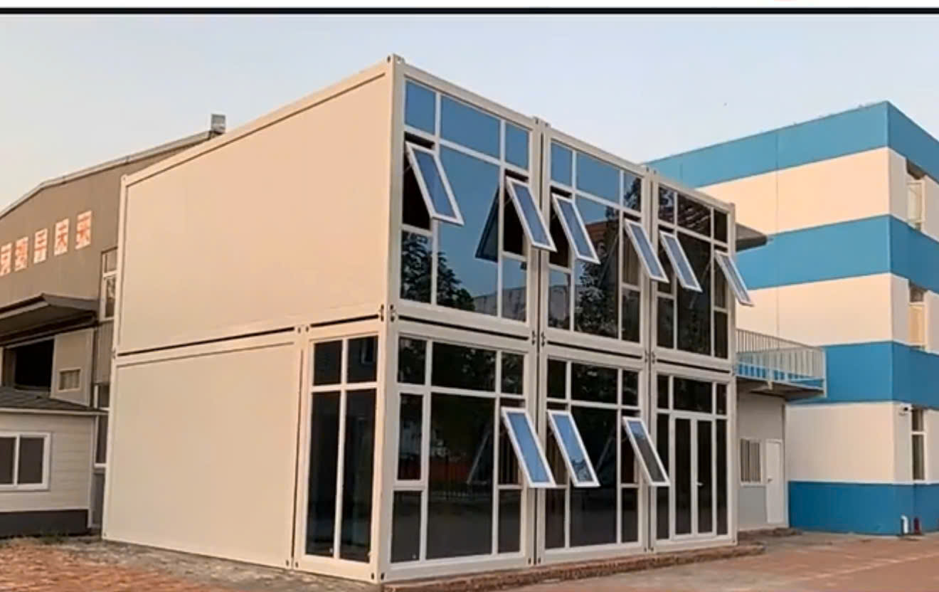 NHÀ DI ĐỘNG CONTAINER VĂN PHÒNG 2 TẦNG CỬA KÍNH